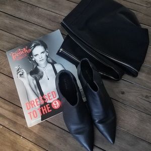 Zara Black Double Side Zip Black Pencil Skirt